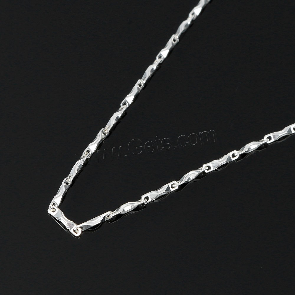 Collar de cadena de plata esterlina, 99%, longitud diferente para la opción & cadena de la barra, 7.5x1.5x1.5mm, Vendido por Sarta