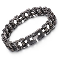 Men Bracelet, Stainless Steel, bike chain & for man & blacken, 12.5mm Approx 9 Inch 