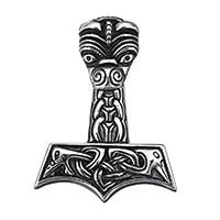 Pendentif en acier inoxydable Thor Hammer, Le marteau de Thor, noircir Environ 7mm, Vendu par PC