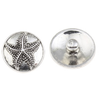 Jewelry Snap Button, Zinc Alloy, Flat Round, platinum color plated, blacken, lead & cadmium free, 20mm 