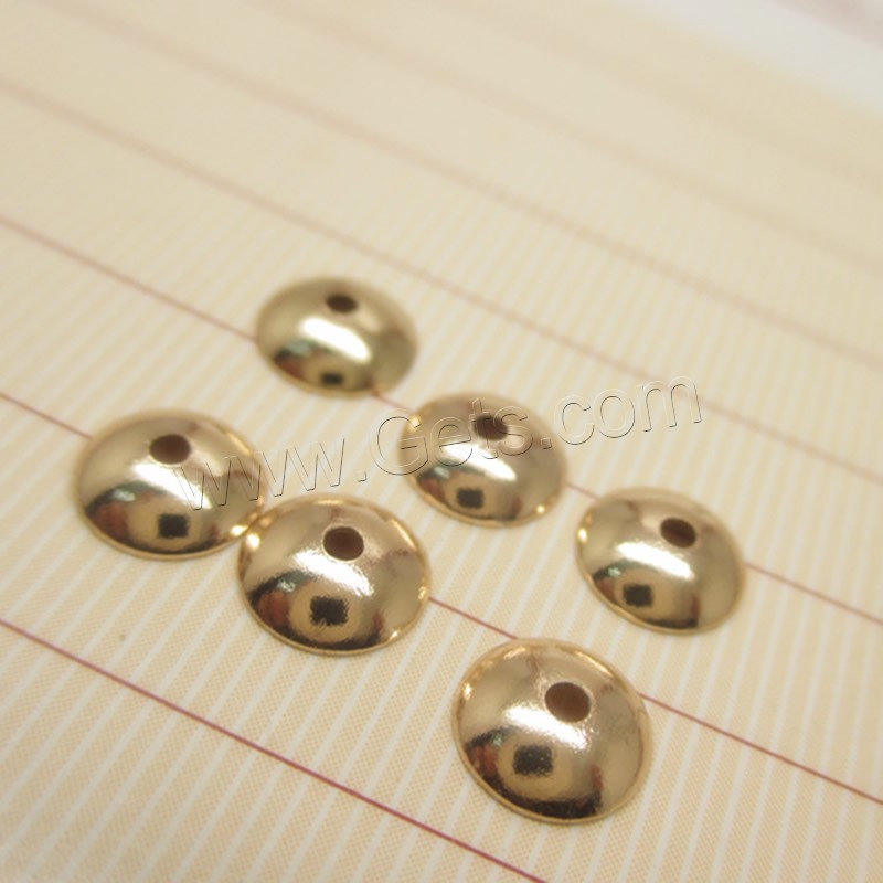 Messing Perlenkappe, 24 K vergoldet, verschiedene Größen vorhanden, frei von Blei & Kadmium, Bohrung:ca. 1-2mm, verkauft von PC