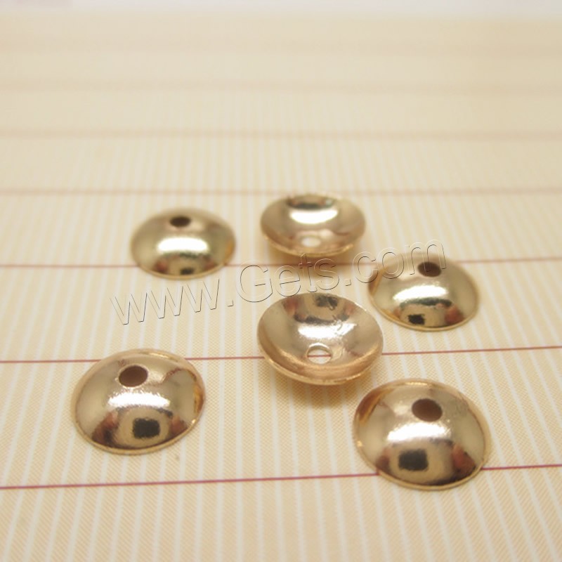 Capuchon pour perle en laiton, Plaqué d'or 24K, normes différentes pour le choix, sans plomb et cadmium, Trou:Environ 1-2mm, Vendu par PC