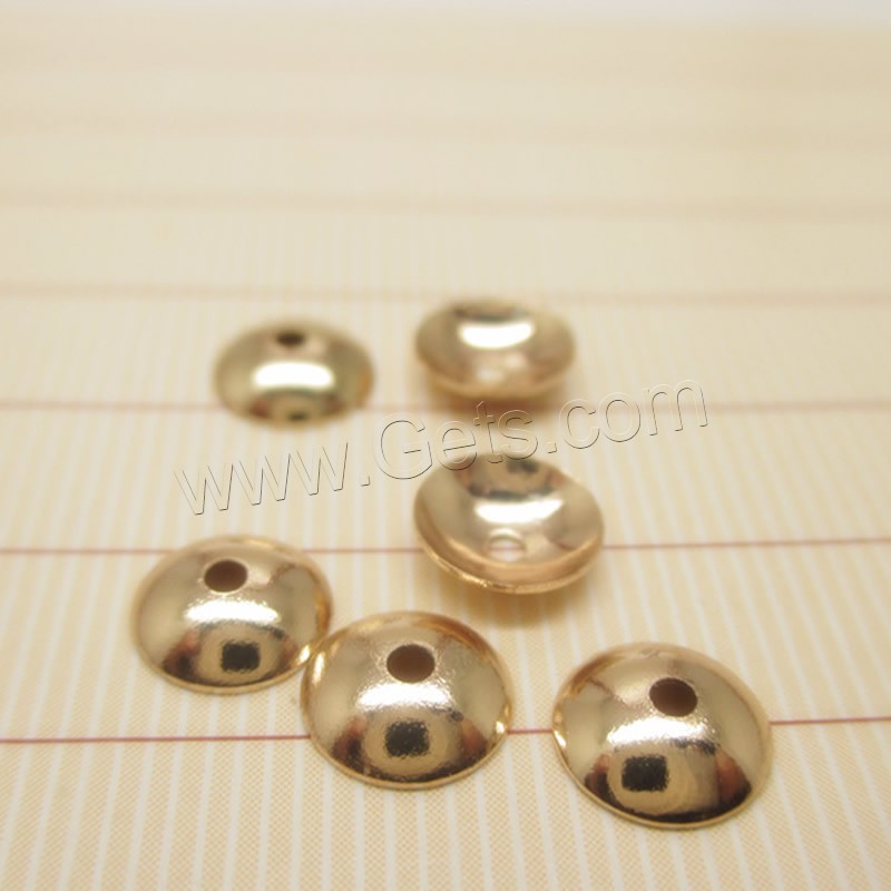 Capuchon pour perle en laiton, Plaqué d'or 24K, normes différentes pour le choix, sans plomb et cadmium, Trou:Environ 1-2mm, Vendu par PC