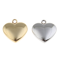 pendentifs de cœur en inox , acier inoxydable, coeur, Placage, plus de couleurs à choisir Environ 2mm, Vendu par PC