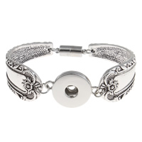 Snap Button Bracelet, Zinc Alloy, Flat Round, plated, lead & cadmium free Inner Approx 6mm Approx 5.5 Inch 