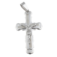 Stainless Steel Saint Pendant, Crucifix Cross, original color Approx 