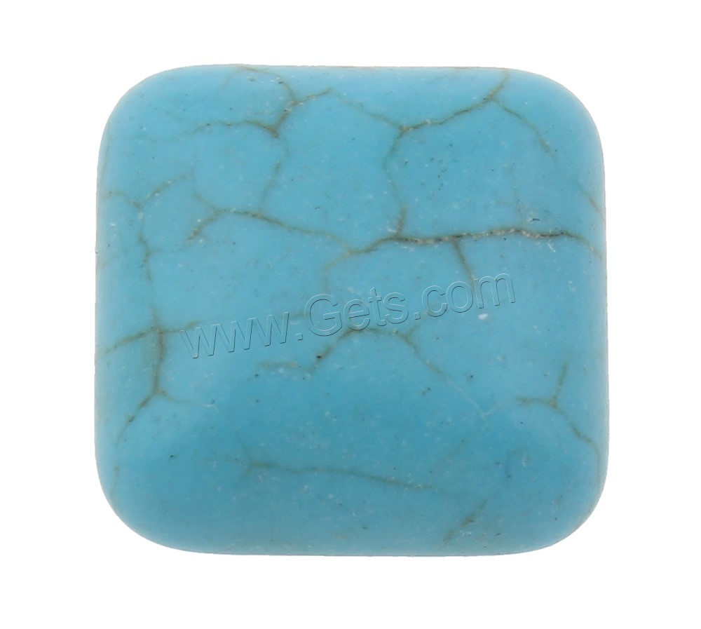 Synthetic Turquoise Cabochon, Square, different size for choice & flat back, blue, Sold By Bag