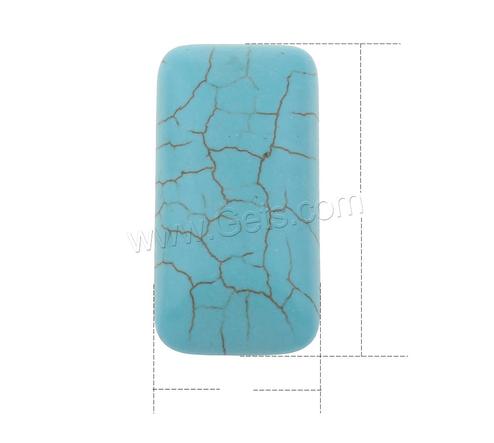 Synthetic Turquoise Cabochon, Rectangle, different size for choice & flat back, blue, Sold By Bag