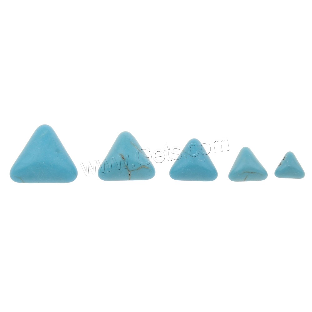 Cabochon de Turquoise synthétique, triangle, normes différentes pour le choix & dos plat, bleu, Vendu par sac