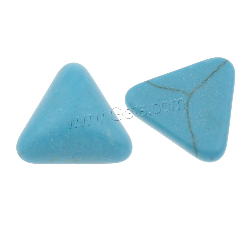 Synthetic Turquoise Cabochon, Triangle, different size for choice & flat back, blue, Sold By Bag