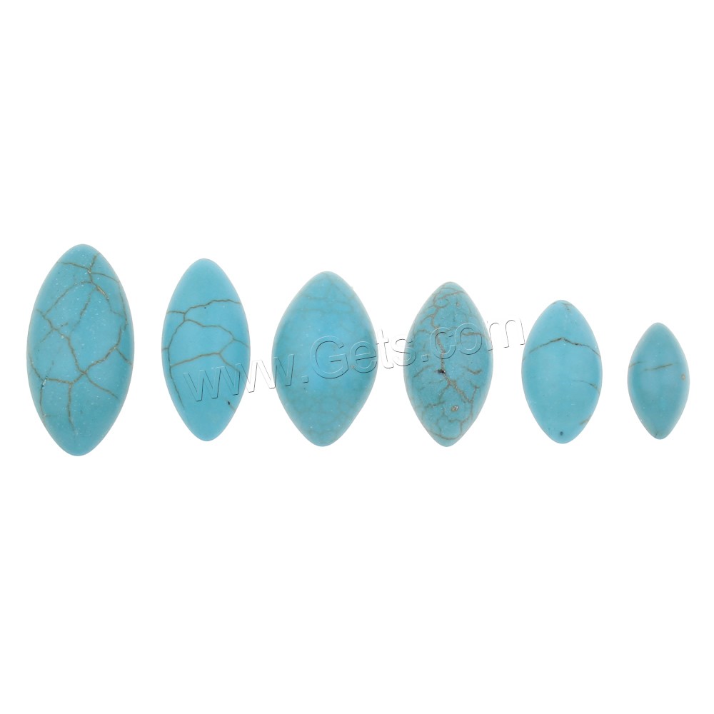 Synthetic Turquoise Cabochon, Horse Eye, different size for choice & flat back, blue, Sold By Bag