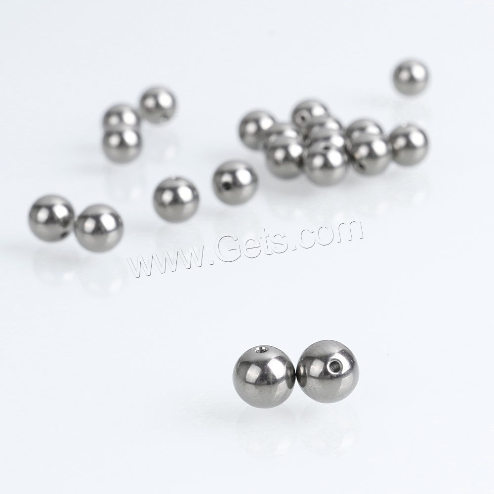 Titanium Beads, Round, different size for choice & solid, original color, Hole:Approx 0.5-2mm, Sold By Bag