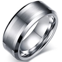 Männer Wolfram Stahl Ring in Bulk, verschiedene Größen vorhanden & gebürstet & für den Menschen, originale Farbe, 8mm, verkauft von PC