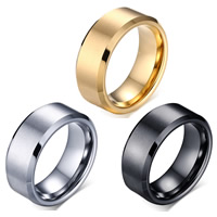 Tungsten Steel Finger Ring, plated & for man 8mm 
