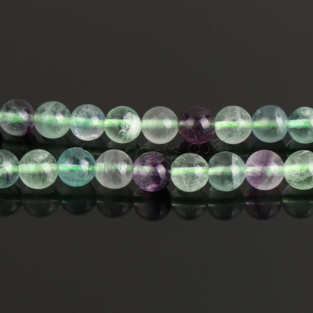 Perles de fluorite, Fluorine, Rond, naturel, multiple tailles pour le choix, Longueur:15 pouce, Vendu par brin