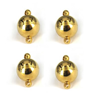 303 Stainless Steel Magnetic Clasp, Round, gold color plated & single-strand Approx 1-2mm 