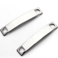 Stainless Steel Connector Bar, Rectangle, 1/1 loop, original color Approx 3mm 