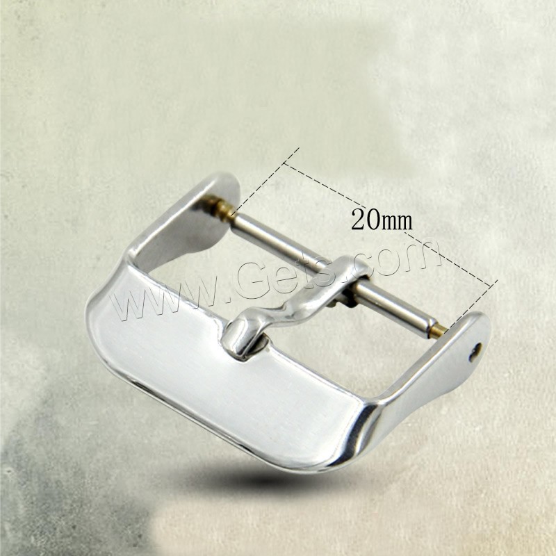 Acero inoxidable 201 Hebilla de Cinturon con Pin, laminación & diverso tamaño para la opción, color original, 20mm, Vendido por UD