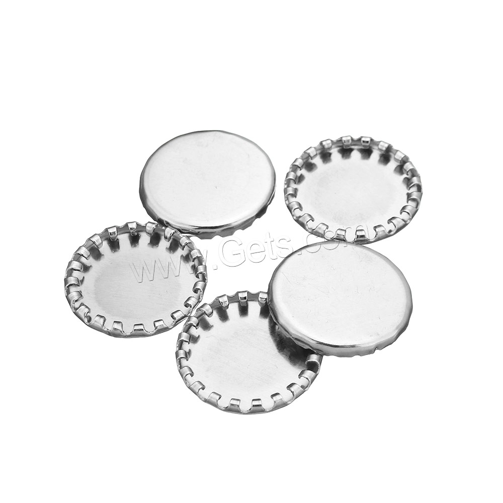 Stainless Steel Cabochon Setting, Flat Round, different size for choice, original color, Sold By PC