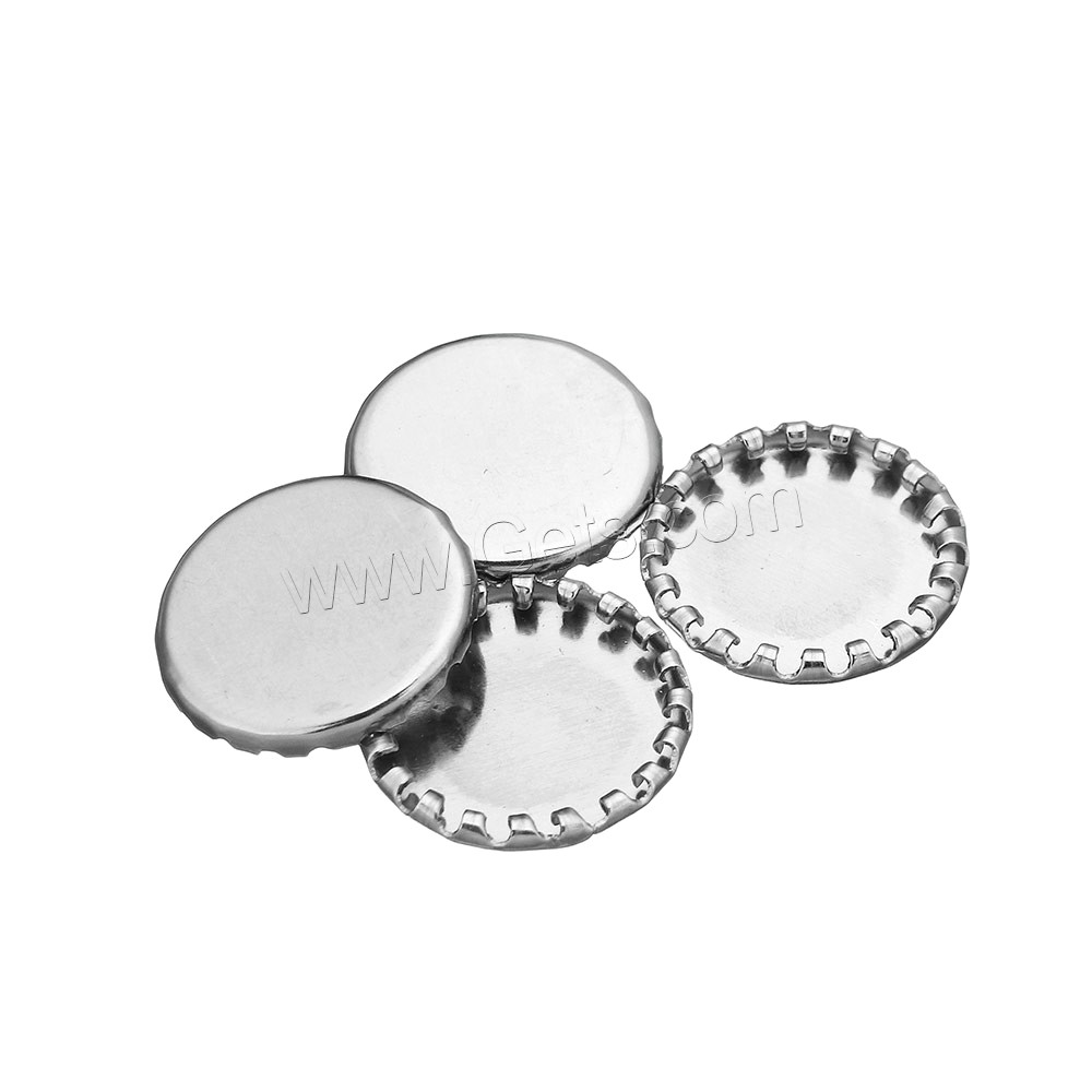 Stainless Steel Cabochon Setting, Flat Round, different size for choice, original color, Sold By PC