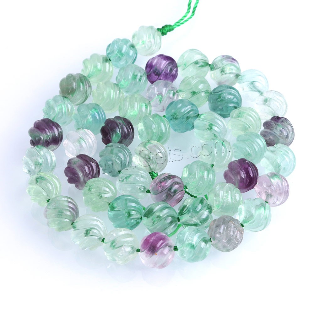 grüner Fluorit Perle, rund, natürlich, verschiedene Größen vorhanden, Bohrung:ca. 0.7-1mm, Länge:ca. 15 ZollInch, verkauft von Strang