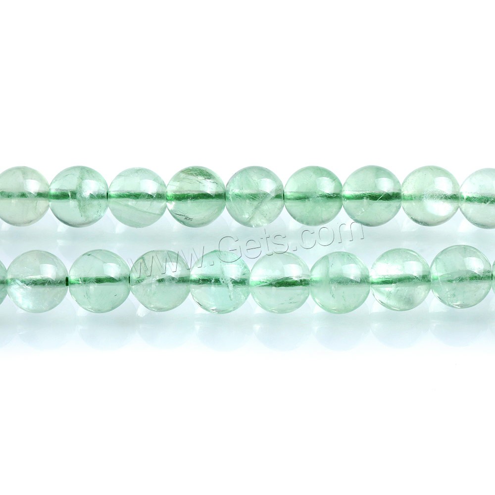 Зеленый флюорит Бусины, Круглая, натуральный, разный размер для выбора, отверстие:Приблизительно 0.5-1mm, длина:Приблизительно 15 дюймовый, продается Strand