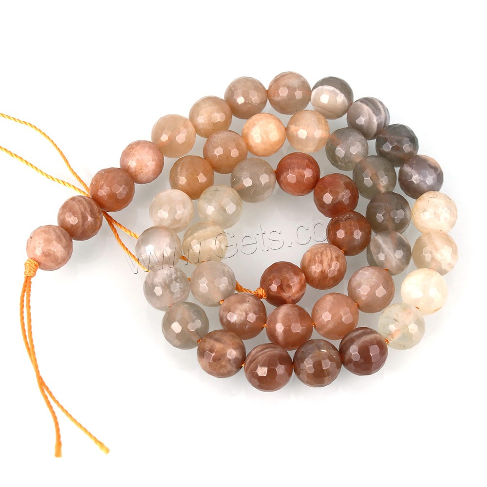 Natural Moonstone Beads, Round, different size for choice & faceted, Grade A, Length:Approx 15 Inch, Sold By Strand