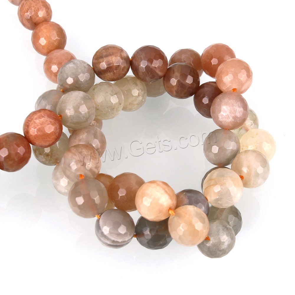 Mondstein Perlen, rund, verschiedene Größen vorhanden & facettierte, Grade A, Länge:ca. 15 ZollInch, verkauft von Strang