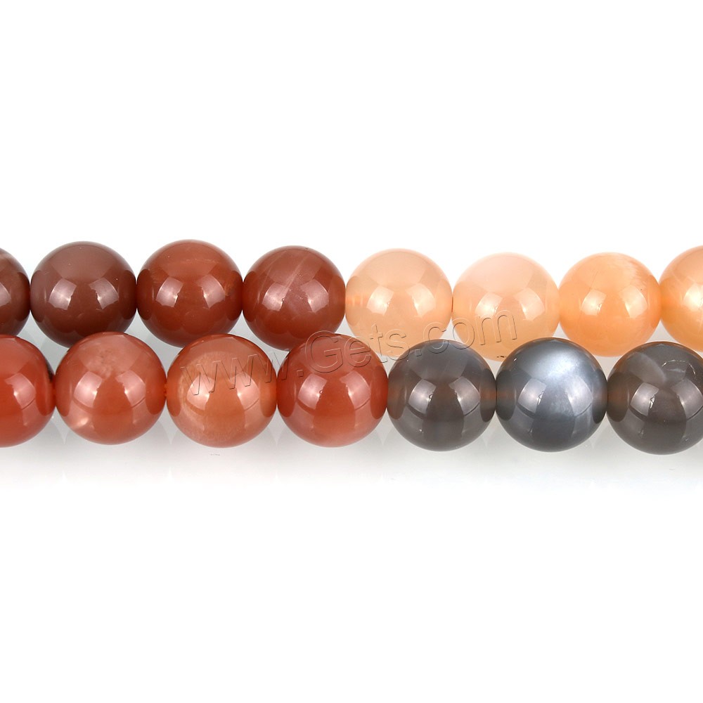 Perles Pierre de lune, Rond, normes différentes pour le choix, Niveau AA, Longueur:Environ 15 pouce, Vendu par brin