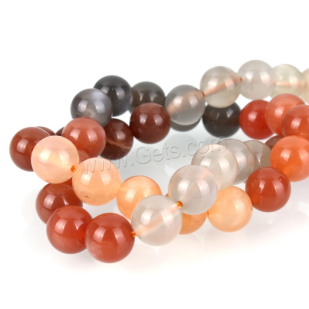Mondstein Perlen, rund, verschiedene Größen vorhanden, Klasse AA, Länge:ca. 15 ZollInch, verkauft von Strang