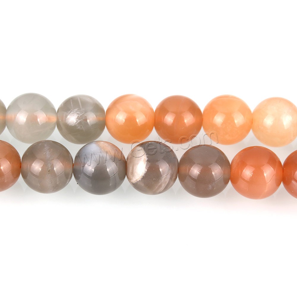 Perles Pierre de lune, Rond, normes différentes pour le choix, grade A, Longueur:Environ 15.5 pouce, Vendu par brin