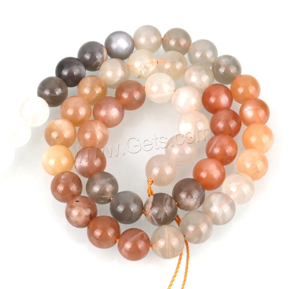 Mondstein Perlen, rund, verschiedene Größen vorhanden, Grade A, Länge:ca. 15.5 ZollInch, verkauft von Strang