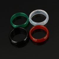 Кольца из агата, Агат, натуральный, различные материалы для выбора & разный размер для выбора & граненый, продается PC