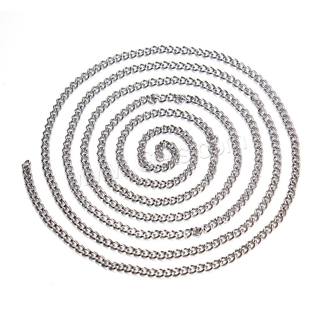 Stainless Steel Oval Chain, different size for choice & twist oval chain, original color, 5m/Bag, Sold By Bag