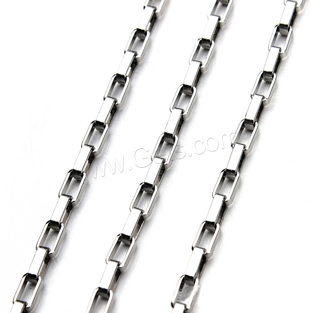 Stainless Steel Bar Chain, different size for choice & rectangle chain, original color, 5m/Bag, Sold By Bag
