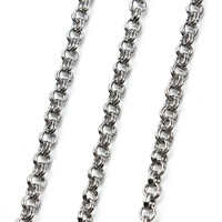 Cadena de enlace de cable de acero ioxidable, acero inoxidable, cadena de doble enlace, color original, 3mm, 5m/Bolsa, Vendido por Bolsa
