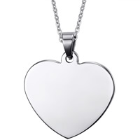 Stainless Steel Heart Pendants, Unisex, original color Approx 