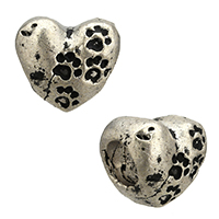 No Troll Thailand Sterling Silver European Beads, Heart, without troll Approx 4mm 