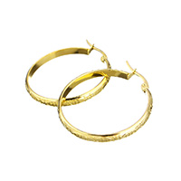 Boucle d'oreille en acier inoxydable Hoop, Placage de couleur d'or Vendu par paire