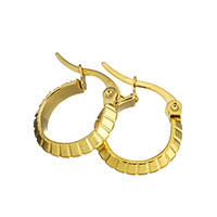 Stainless Steel Hoop Earring, gold color plated 