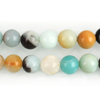 Perles amazonite, Rond, naturel, normes différentes pour le choix Environ 1-1.5mm Environ 15.5 pouce, Vendu par brin
