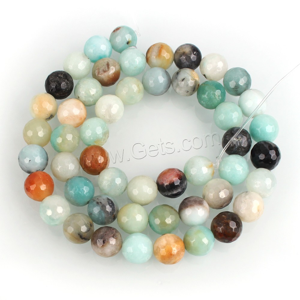 Amazonite Beads, Round, natural, different size for choice & faceted, Hole:Approx 1-1.5mm, Length:Approx 15.5 Inch, Sold By Strand