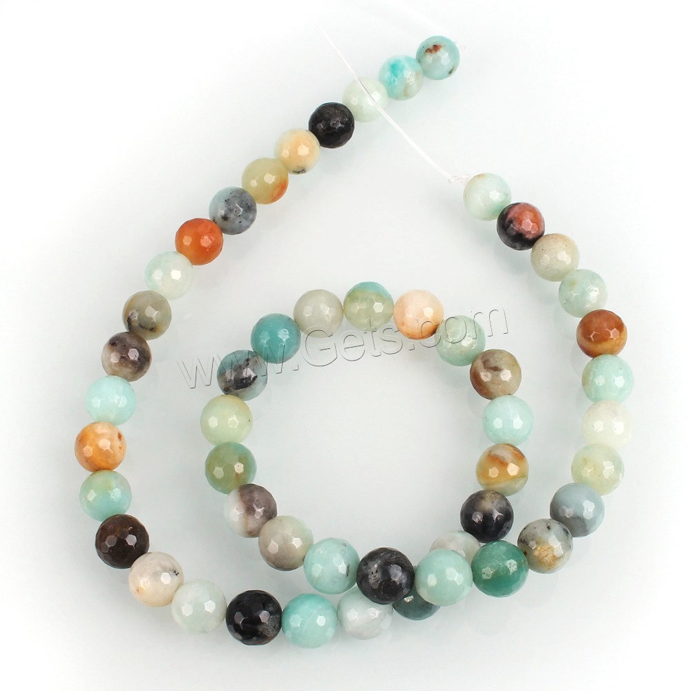 Amazonite Beads, Round, natural, different size for choice & faceted, Hole:Approx 1-1.5mm, Length:Approx 15.5 Inch, Sold By Strand