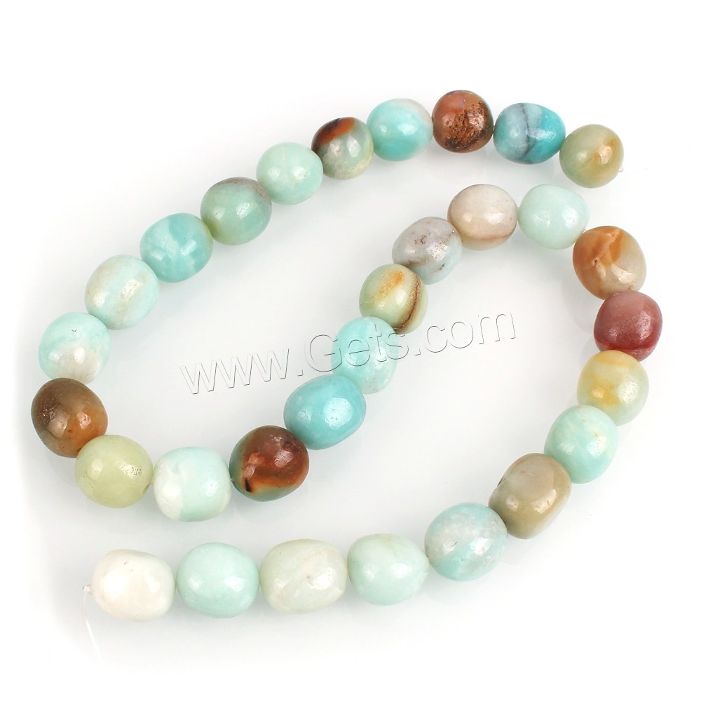 Amazonit Perlen, oval, natürlich, verschiedene Größen vorhanden, Bohrung:ca. 1mm, Länge:ca. 15.5 ZollInch, verkauft von Strang