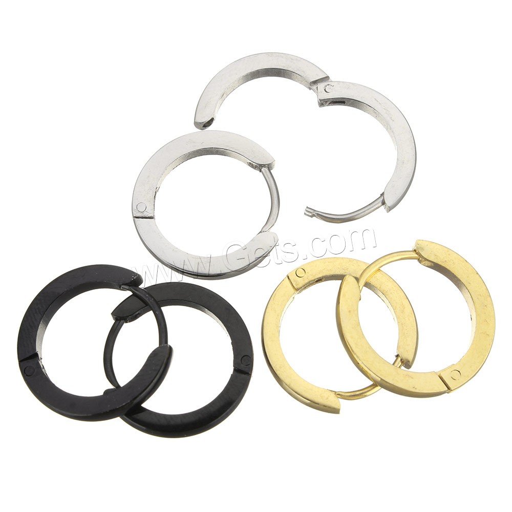 Stainless Steel Huggie Hoop Earring, plated, different size for choice, more colors for choice, Sold By Pair