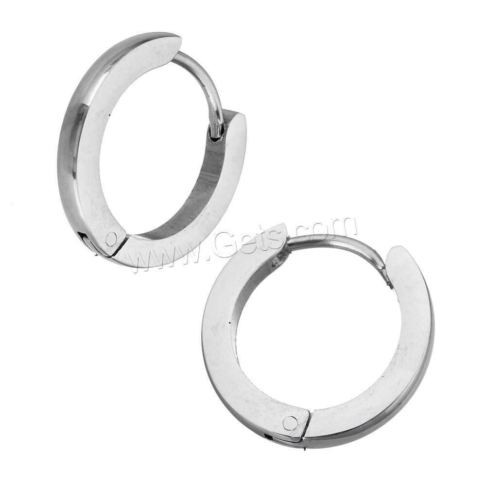 Stainless Steel Huggie Hoop Earring, plated, different size for choice, more colors for choice, Sold By Pair