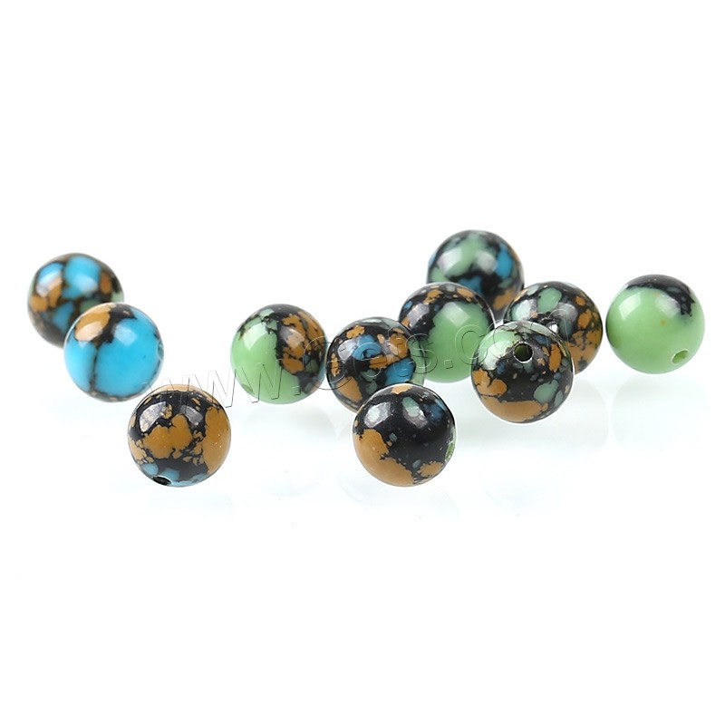 Mosaik Türkis Perlen, rund, verschiedene Größen vorhanden, Bohrung:ca. 1mm, verkauft von PC