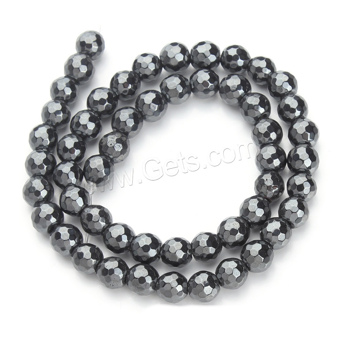 Nicht magnetische Hämatit Perlen, Non- magnetische Hämatit, rund, verschiedene Größen vorhanden & facettierte, schwarz, Bohrung:ca. 1mm, Länge:ca. 15.5 ZollInch, verkauft von Strang