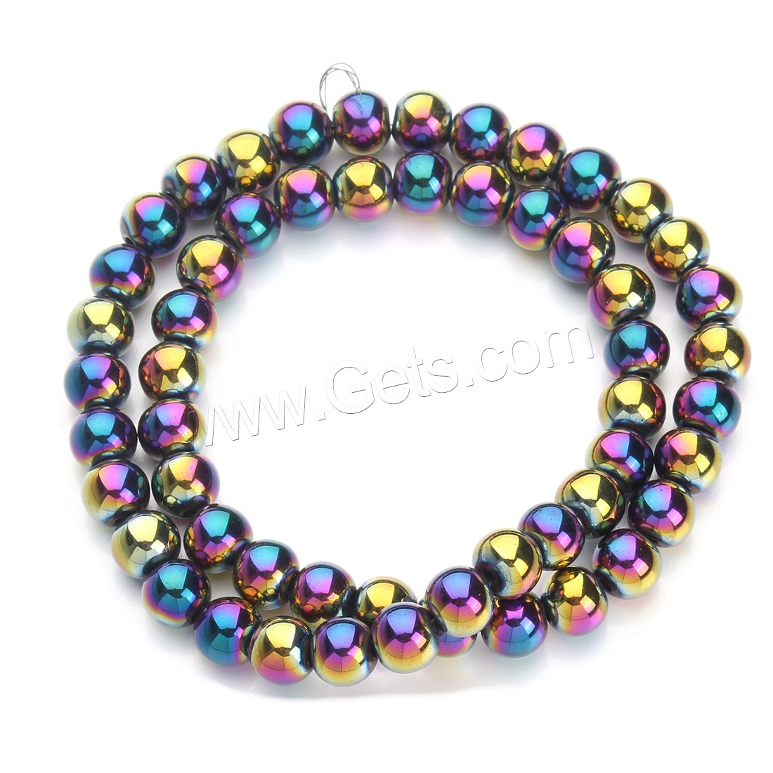 Non Magnetic Hematite Beads, Round, colorful plated, different size for choice, Hole:Approx 1mm, Length:Approx 15.5 Inch, Sold By Strand