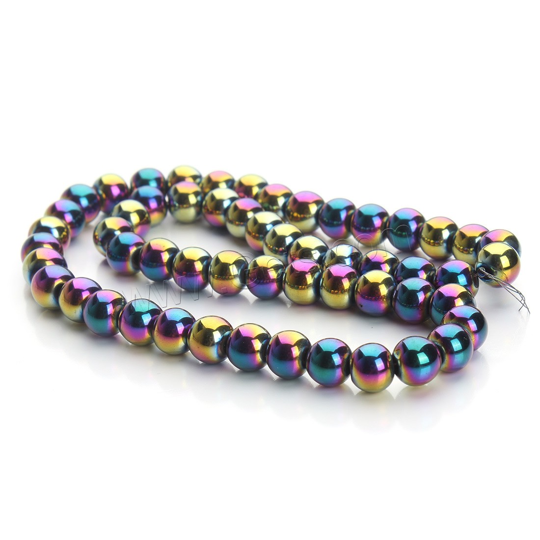 Non Magnetic Hematite Beads, Round, colorful plated, different size for choice, Hole:Approx 1mm, Length:Approx 15.5 Inch, Sold By Strand